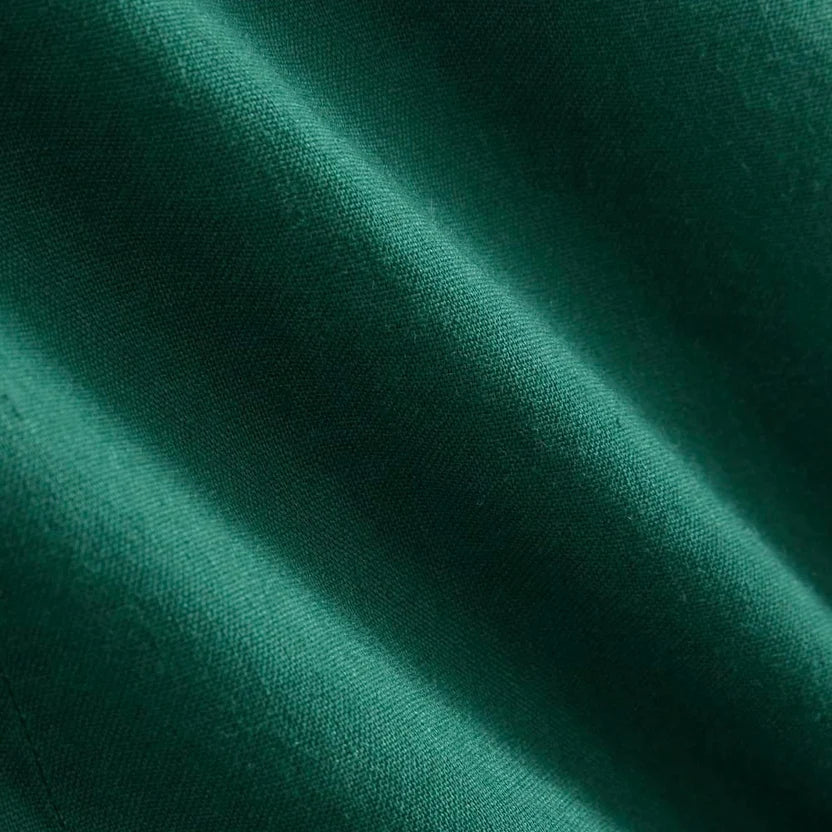 Smaragdgrünes Midi-Slip-Dress aus Leinen