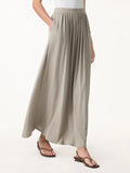 Maxirock aus weichem Strick in staubigem Khaki
