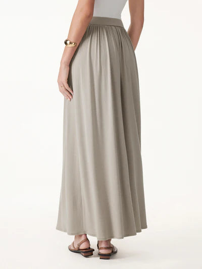Maxirock aus weichem Strick in staubigem Khaki